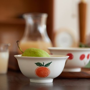 肆月 吃饭碗家用高档精致陶瓷饭碗小碗米饭单个小号干饭个性餐具