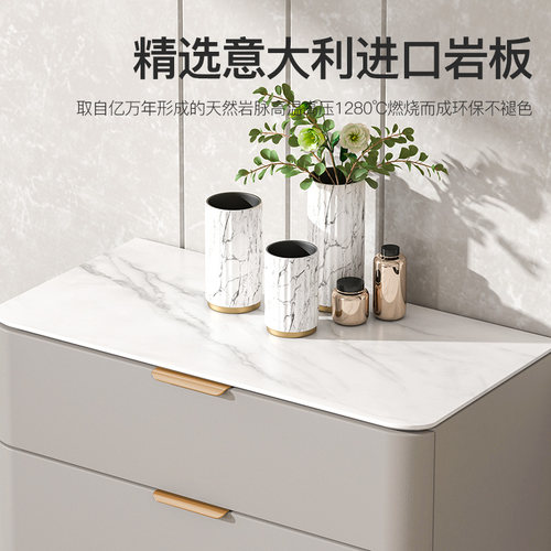 岩板实木斗柜简约现代五斗柜客z厅家用抽屉柜储物柜卧室立柜收纳