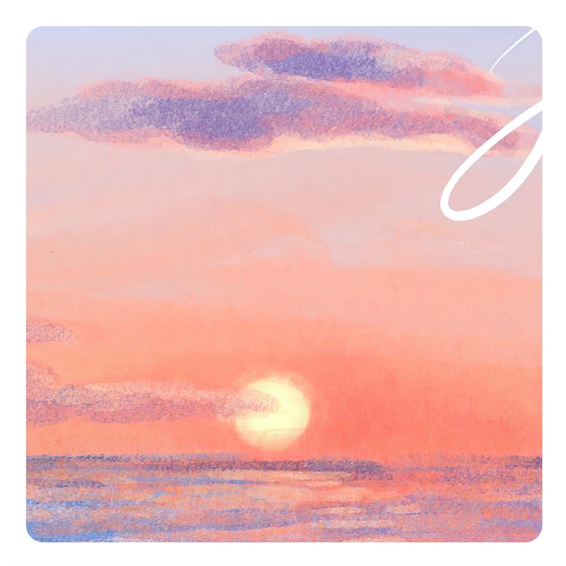 【特惠捡漏】插画师Subin复刻艺术版画海边情侣日落W风景装饰画芯