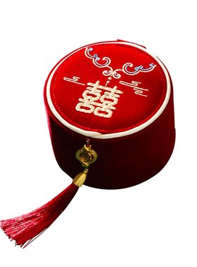 结婚针线盒女方嫁妆套装红色喜庆便携式家用针P线收纳陪嫁用品大