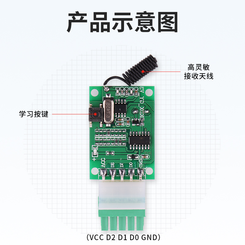 玻璃自动门接收器平移p门五孔通用型遥控模块玻璃感应门5脚控制器