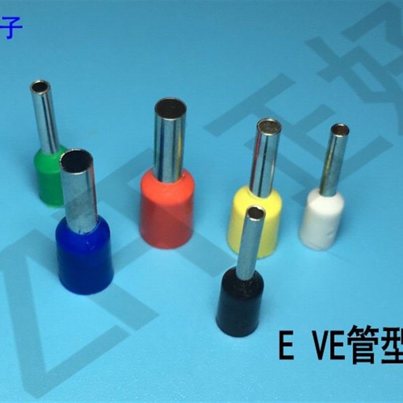 E1008管型端子针形预绝缘接线端子冷压铜鼻铜管端S子1平方1000只