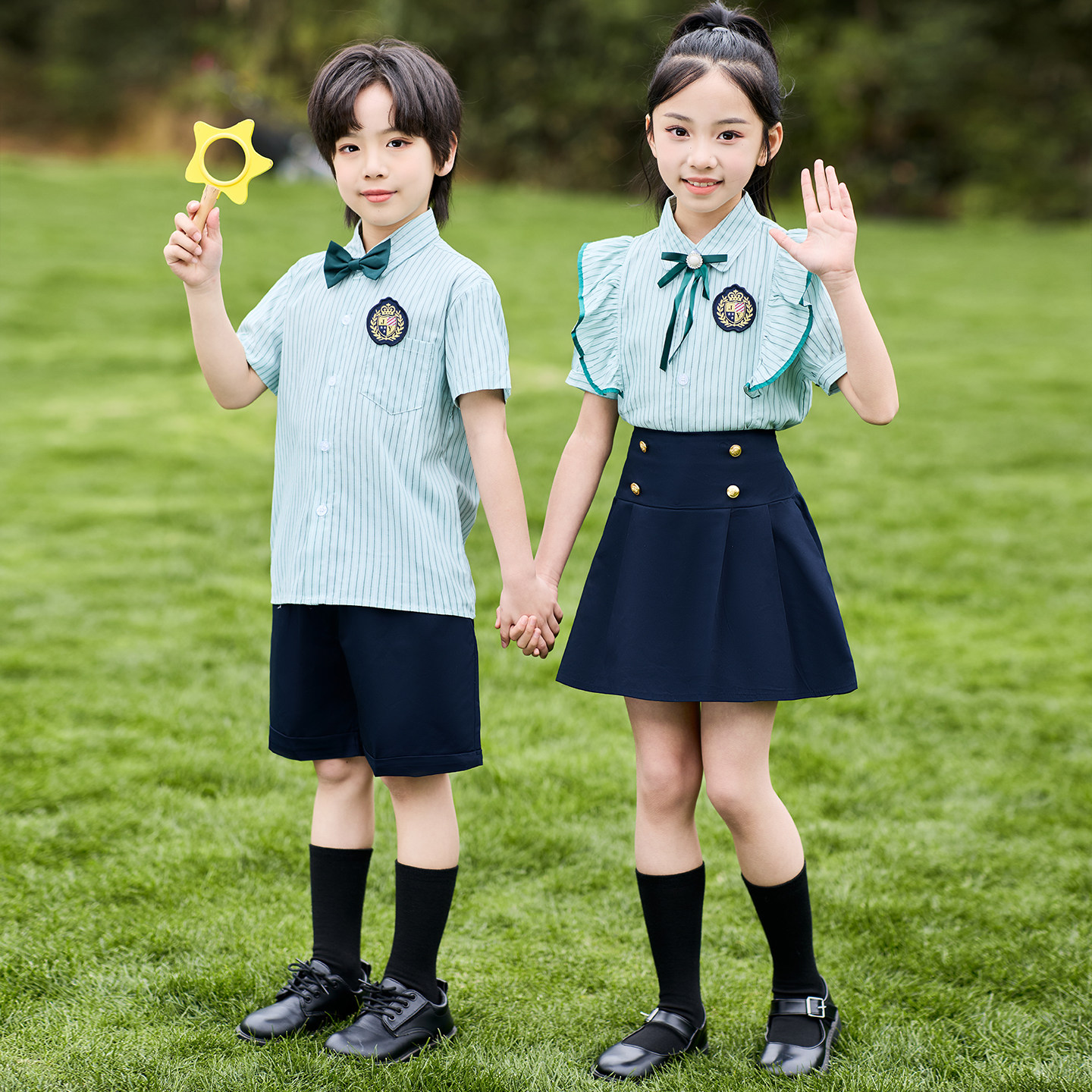 儿童学院风校服班服新款小学生运动会英伦风幼儿园毕业季合唱演出