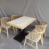 高档甜品快餐小吃奶茶店港式 餐饮店西餐厅咖啡厅实木岩板桌椅组合