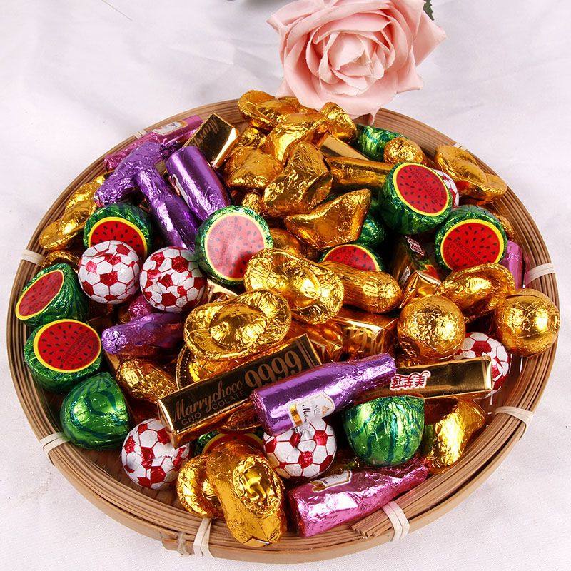 金币金球金元宝巧克力散称5斤1斤100g足球酒瓶西瓜蛋糕店装饰喜糖
