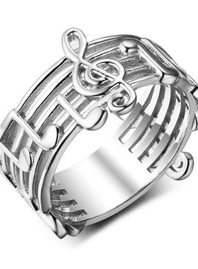 Fashion Musical Note Ring Hollow Musical Symbol Ring Jewelry