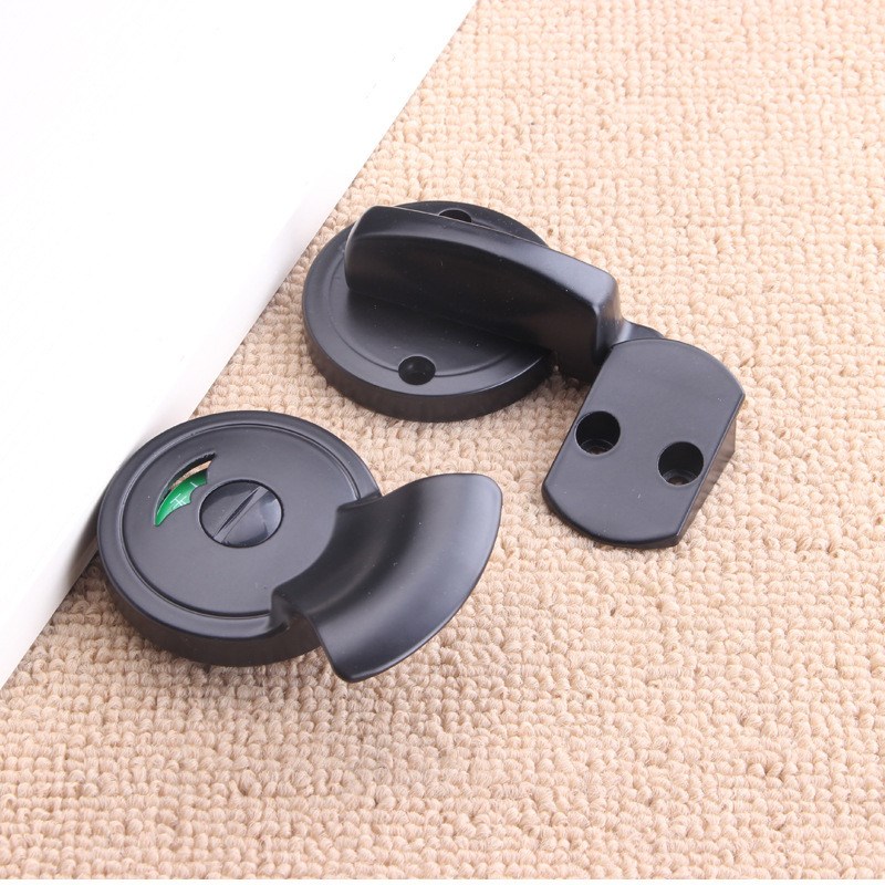 公共厕所门锁拉丝合金插销隔断指示锁不锈钢带拉V手卫生间五金