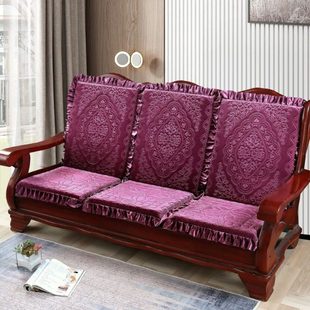 实木沙发垫带靠背木椅子坐垫靠垫连体一体红木联邦椅垫加厚座垫冬