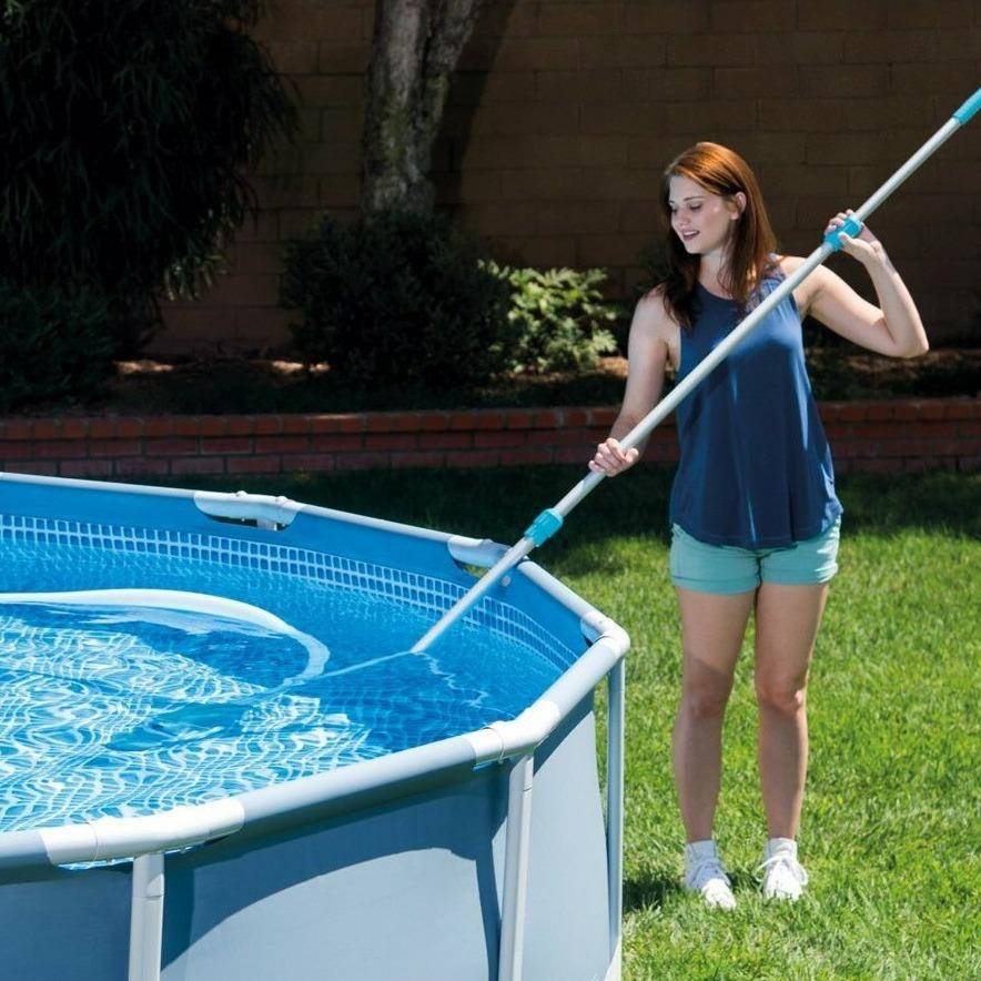 intex 28003 水池刷捞网挡渣器组泳池清洁套装可伸缩铝杆