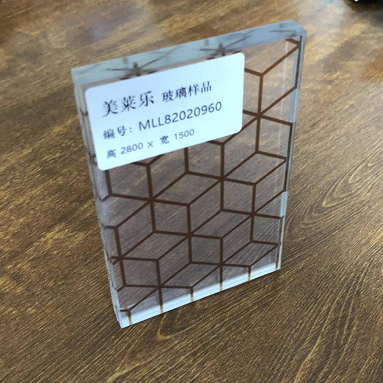 厂家供应艺术屏风夹丝玻璃 菱形夹绢玻璃加工广州深圳