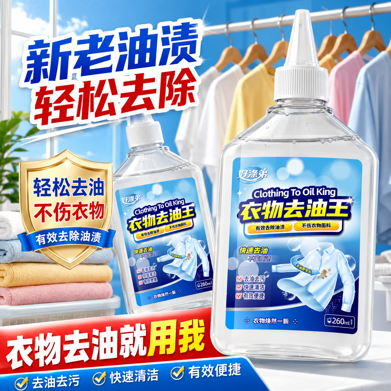 衣物去油王去除顽固油污清洁剂