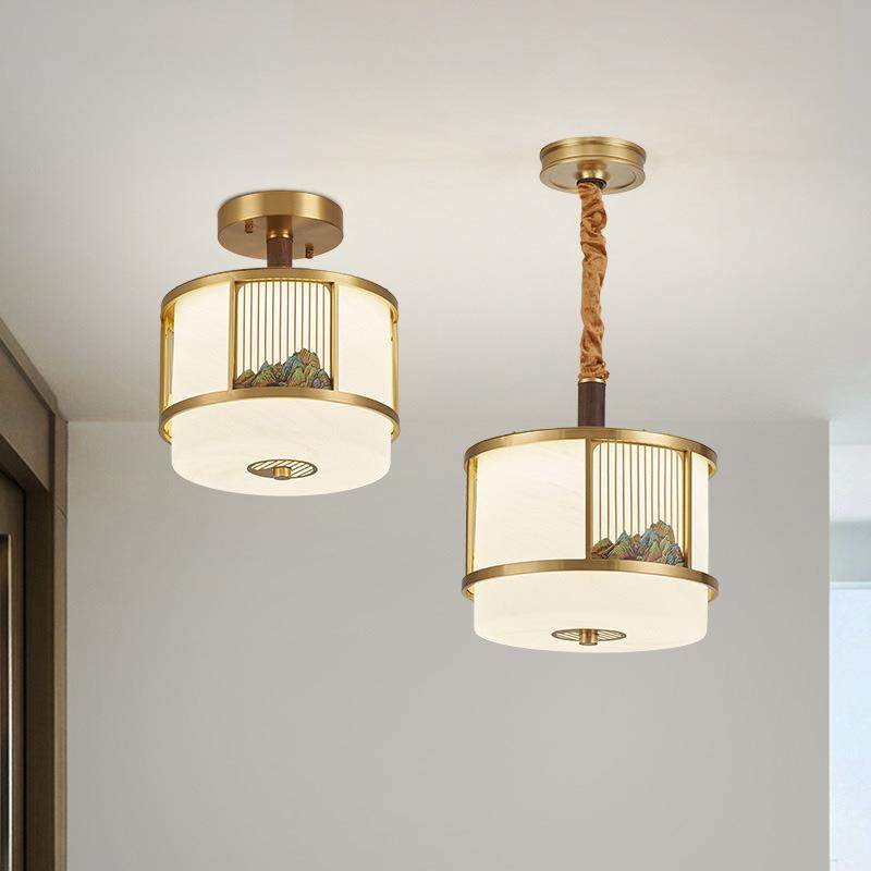 中山古镇全铜新中式过道吸顶灯黑胡桃阳台玄关走廊门厅圆形灯具,清洗/食品/商业设备,风口/风叶/风机配件,淘宝优惠券,粉丝福利购,淘宝优惠卷