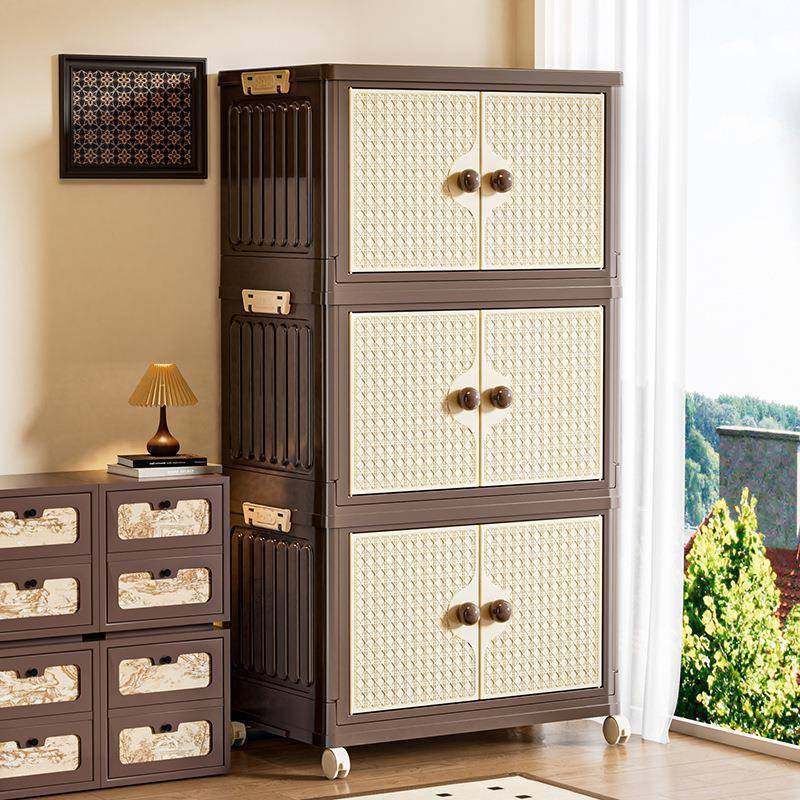 拼豆收纳专用可折叠带滑轮大容量收纳柜中古风卧室多层储物柜,电子元器件市场,其它元器件,淘宝优惠券,粉丝福利购,淘宝优惠卷
