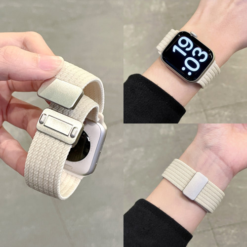 适用iwatchS11手表带苹果手表s10编织尼龙磁吸扣春夏ultra2腕带运动透气创意applewatch高级感S9男女SE3