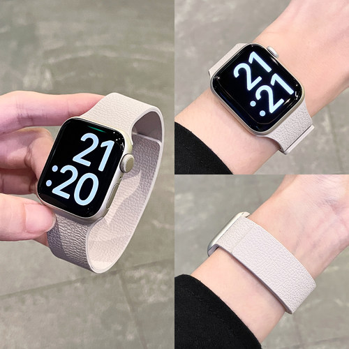 适用苹果S11手表iwatch11表带applewatch10磁吸S10硅胶S9腕带创意9女8运动s8高级6新款Ultra3男SE2运动watchs