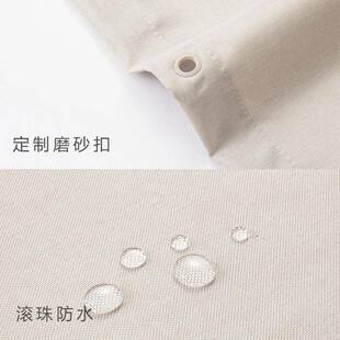 浴帘防水布纯色仿亚麻加厚淋浴帘套装卫生间免打孔防霉门帘隔