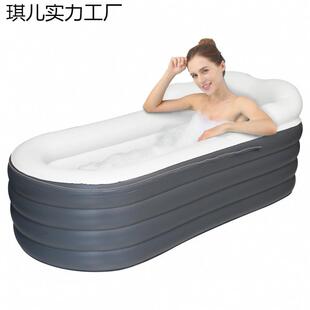 现货充气浴缸折叠大人浴盆家用全身泡澡桶大号便携式塑料小户