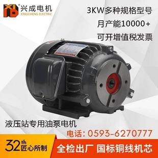 3千瓦4级电机1400转直插式 电机油泵电动机 YT100L2液压东园款