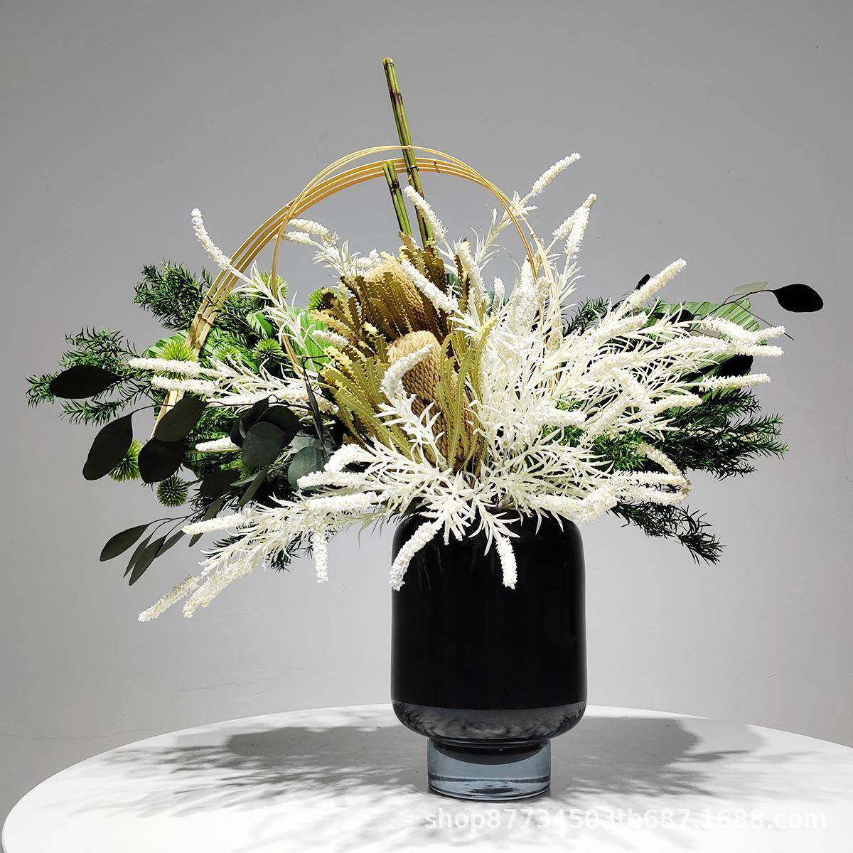 轻奢样板房绿色仿真花艺摆件客厅餐桌茶几卧室飘窗现代简约装饰品,电子元器件市场,其它元器件,淘宝优惠券,粉丝福利购,淘宝优惠卷