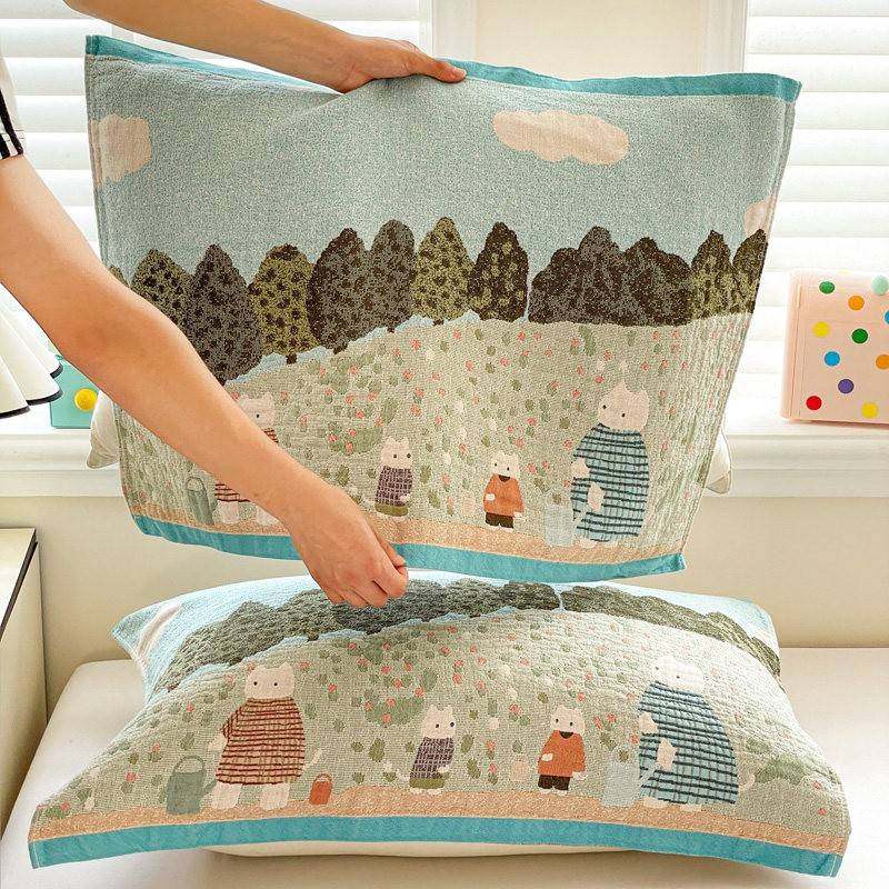 罗兰度可爱纱布枕巾纯棉一对装家用成人柔软全棉枕头巾吸汗防头油,床上用品,枕巾,淘宝优惠券,粉丝福利购,淘宝优惠卷