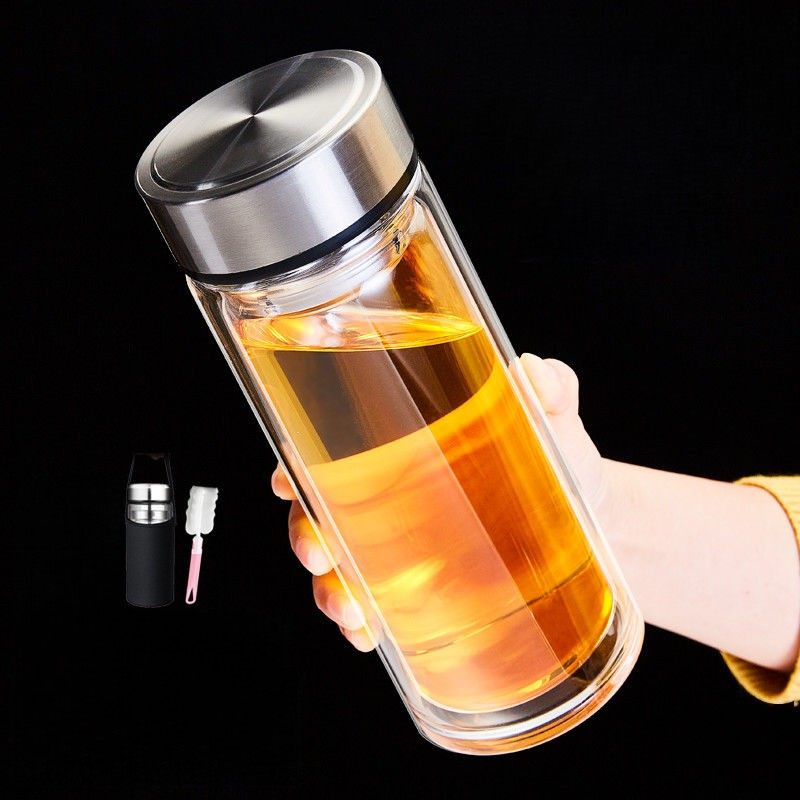 加厚双层玻璃保温家用茶杯大容量杯中国男子便携式办公水杯,餐饮具,玻璃杯,淘宝优惠券,粉丝福利购,淘宝优惠卷