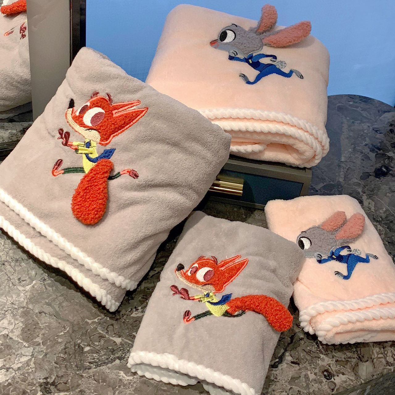 疯狂动物城浴巾毛巾情侣款成人儿童大毛巾吸水速干不掉毛洗澡浴巾