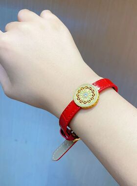 点钻玫瑰花窗金色情侣手表带