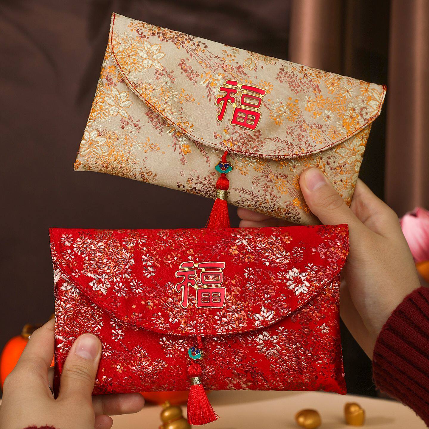 大号压岁包布艺福字红包2026新款马年利是封新年大号高级刺绣国潮