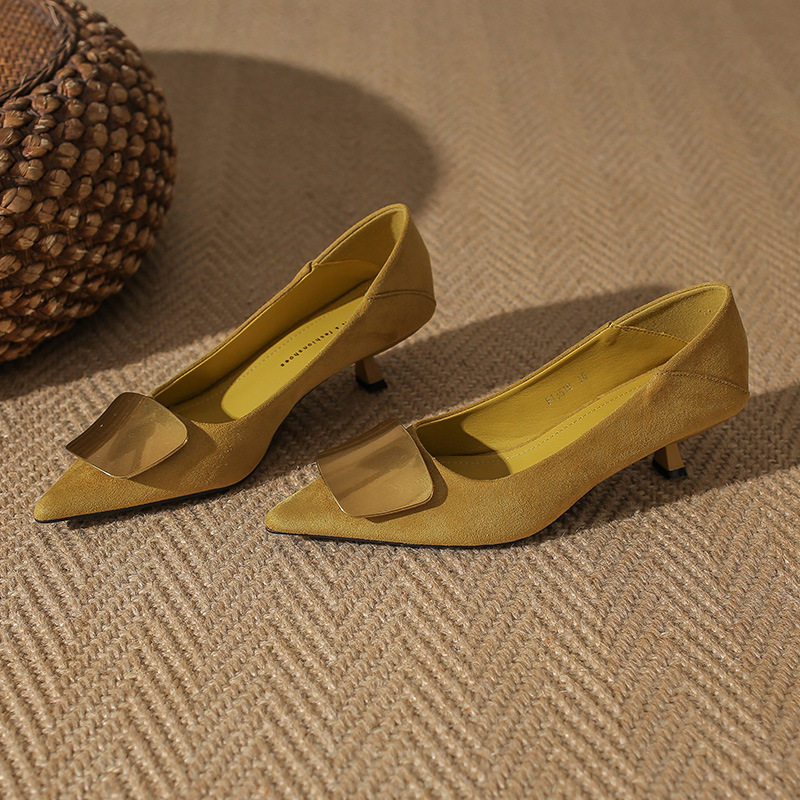 小码高跟鞋34码尖头单鞋女细跟两穿2026春秋新款气质显瘦方扣,女鞋,浅口单鞋,淘宝优惠券,粉丝福利购,淘宝优惠卷