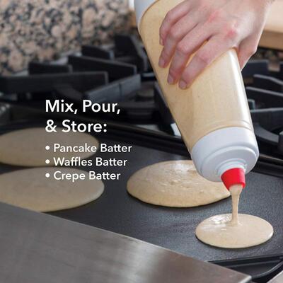 Pancake Batter Dispenser and Mixer with BlenderBall