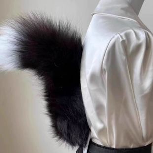 电动兽尾电动摇尾巴黑色小狗小狐狸尾巴灰太狼cos尾巴漫展狂欢夜