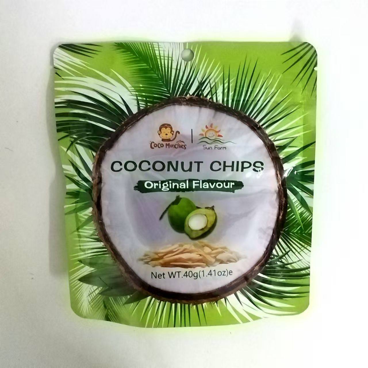 泰国进口 SunFarm巧克力味椰子片零食小吃原味脆片 水果干食品