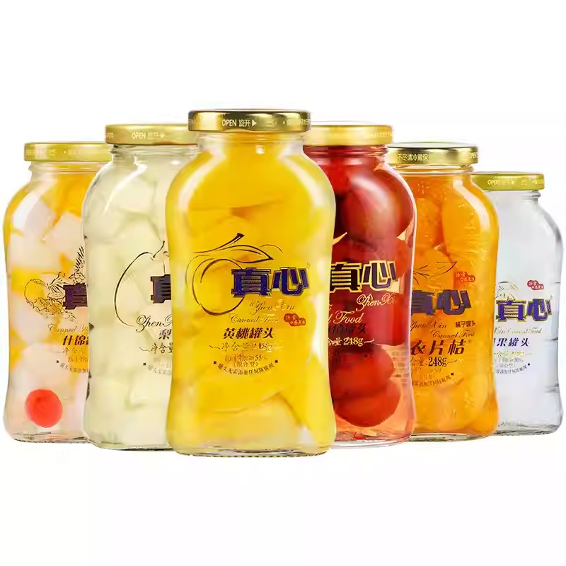 真心罐头黄桃248g*6瓶一整箱混合装正宗黄桃罐头山楂橘子水果罐头