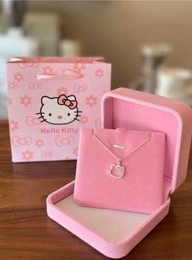 小众项链女甜美可爱吊坠锁骨链甜美风少女凯蒂猫生日礼物送闺蜜