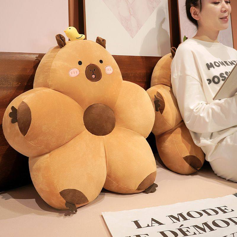 卡皮巴拉公仔护腰靠垫水豚玩偶沙发抱枕坐垫毛绒玩具床头靠枕娃娃,居家布艺,腰靠垫,淘宝优惠券,粉丝福利购,淘宝优惠卷