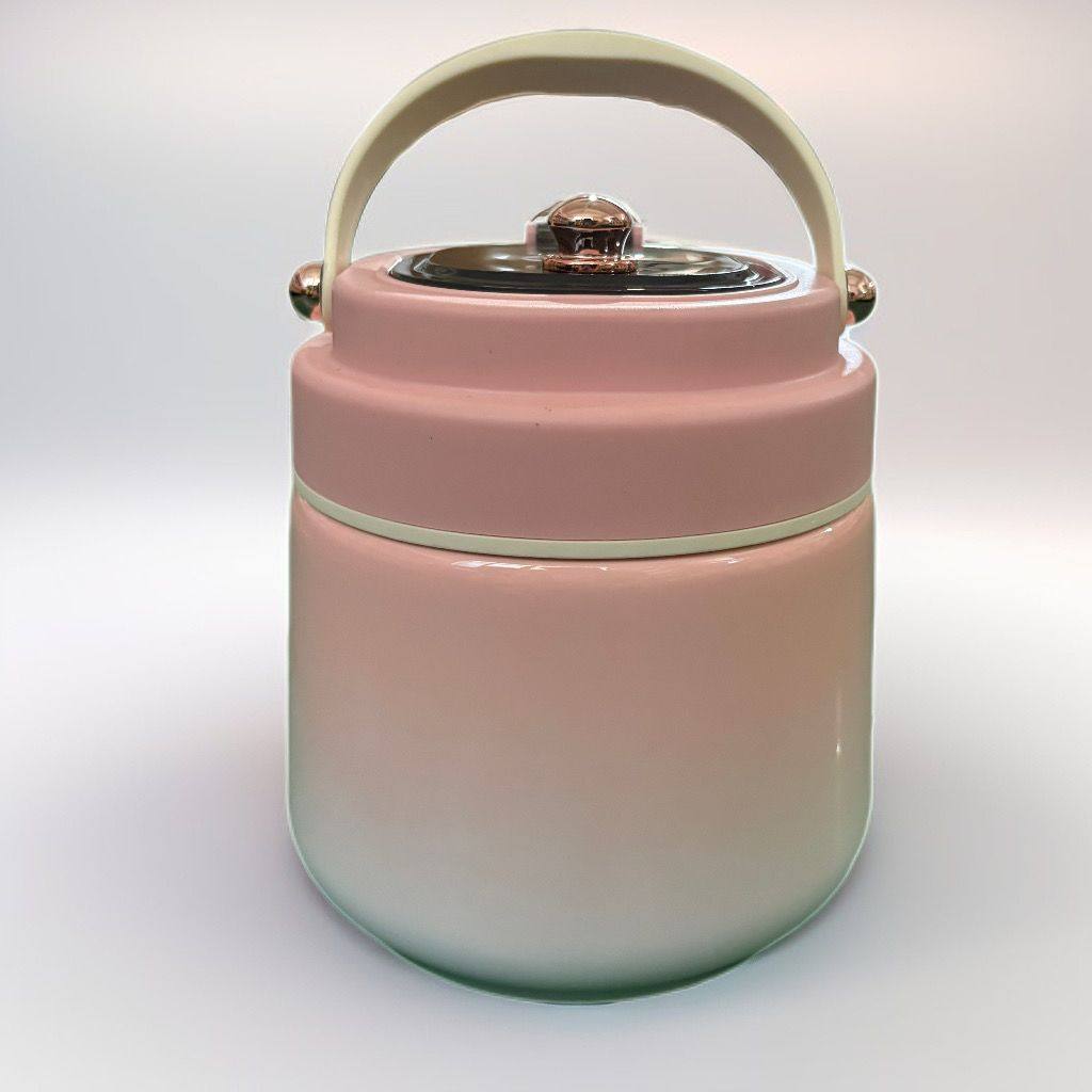 多层真空保温饭盒304不锈钢双色可选高效保温8h至12h智能提盖设计