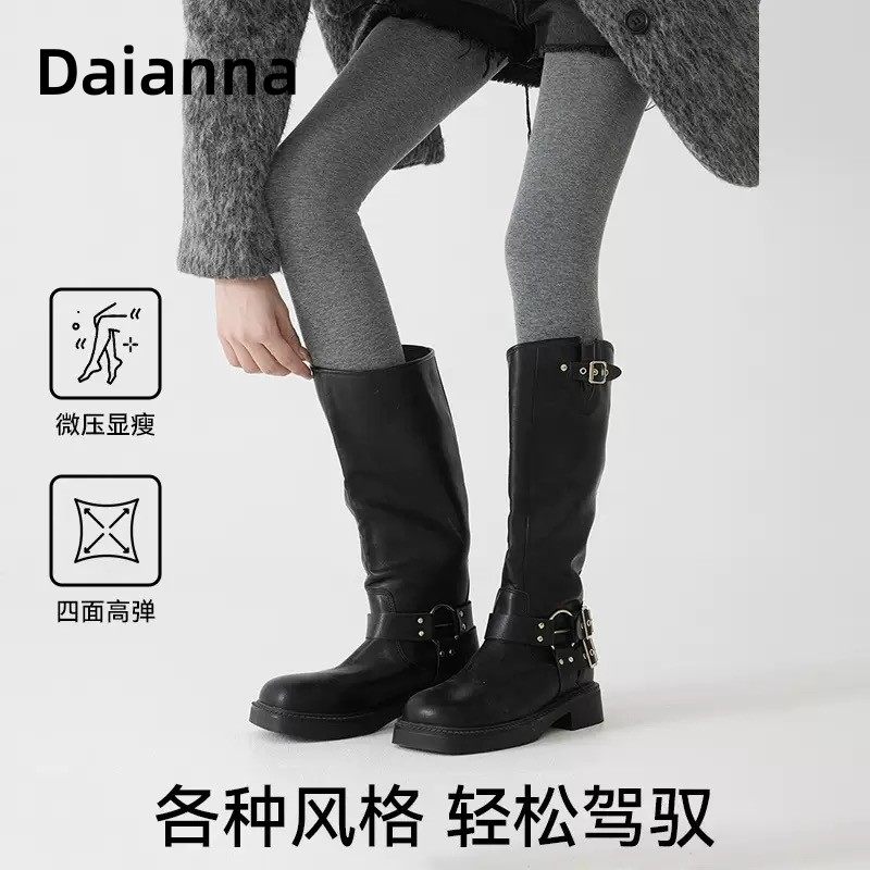 黛安纳格雷系秋冬连裤袜Miu系灰色厚款打底袜春冬秋漫画腿打底裤