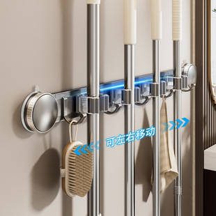 2025新款可移动吸盘拖把夹置物架扫帚门后壁挂收纳架省空间神器架