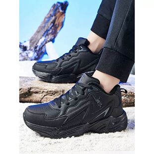 正品乔丹格兰冬季运动鞋男加绒大码棉鞋防水跑步鞋防滑减震雪地靴