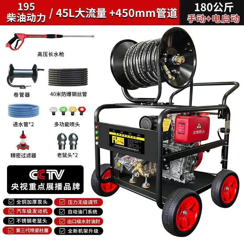 汽油柴油高压管道疏通机下水道电动水老鼠清洗机工业水枪清洗进口