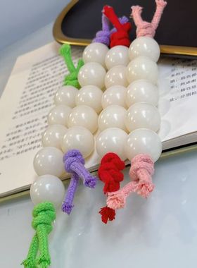 新品天然白玉菩提年糕棒棒糖手把件解压百搭