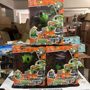 章鱼海盗船机甲植物大战僵尸甲三合一西瓜大嘴花豌豆射手男孩玩具