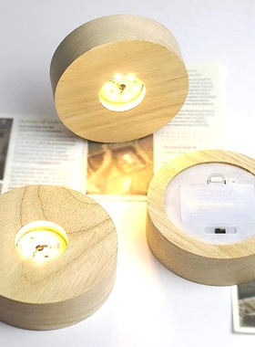 led发光杯垫酒杯底座灯酒吧鸡尾酒调酒杯垫高级感轻奢木头家用款