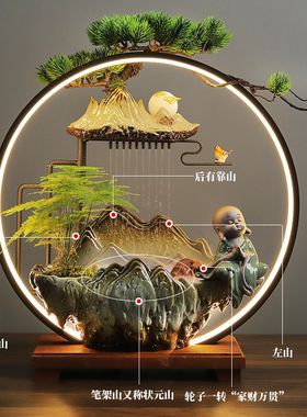 工厂直销中式雕刻摆件招财猫加湿器流沙设计客厅开运神器新年