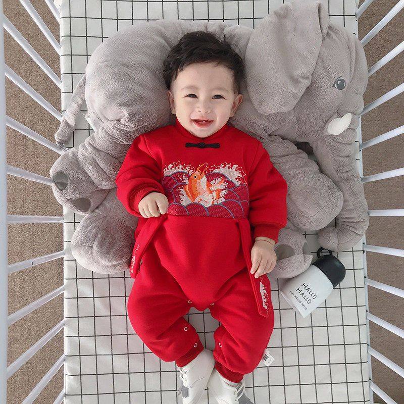 婴儿拜年服新年装秋冬季宝宝过年衣服冬装加绒超萌喜庆龙年连体衣,童装/婴儿装/亲子装,连身衣/爬服/哈衣,淘宝优惠券,粉丝福利购,淘宝优惠卷