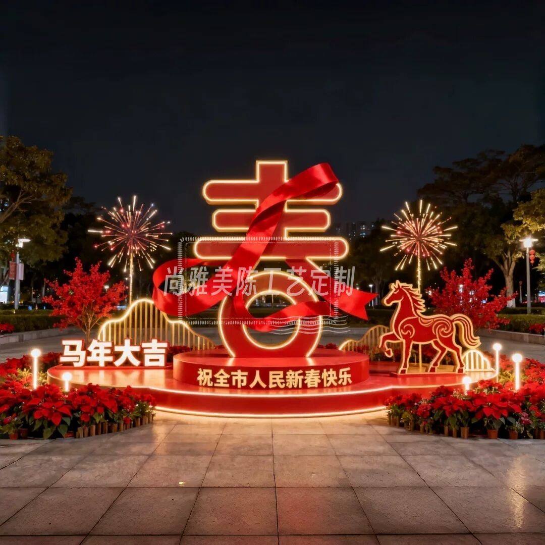 2026马年新年春节美陈发光立体春字商场店铺装饰摆件活动场景布置,家居饰品,落地摆件,淘宝优惠券,粉丝福利购,淘宝优惠卷