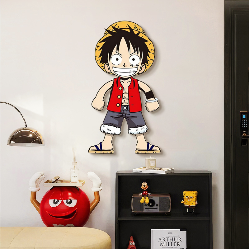 儿童房海贼王动漫装饰画带灯可爱玄关走廊过道挂画男孩卧室卡通壁