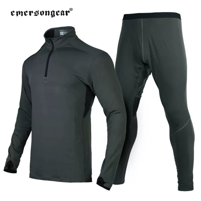 爱默生新品秋冬战术保暖衣套装户外登山保暖内衣套服拉链版透气型