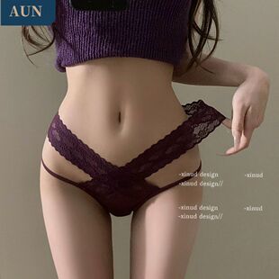 爱优恩御姐腰媚*性感辣妹蕾丝内裤女中腰镂空细腰花边网纱三角裤i