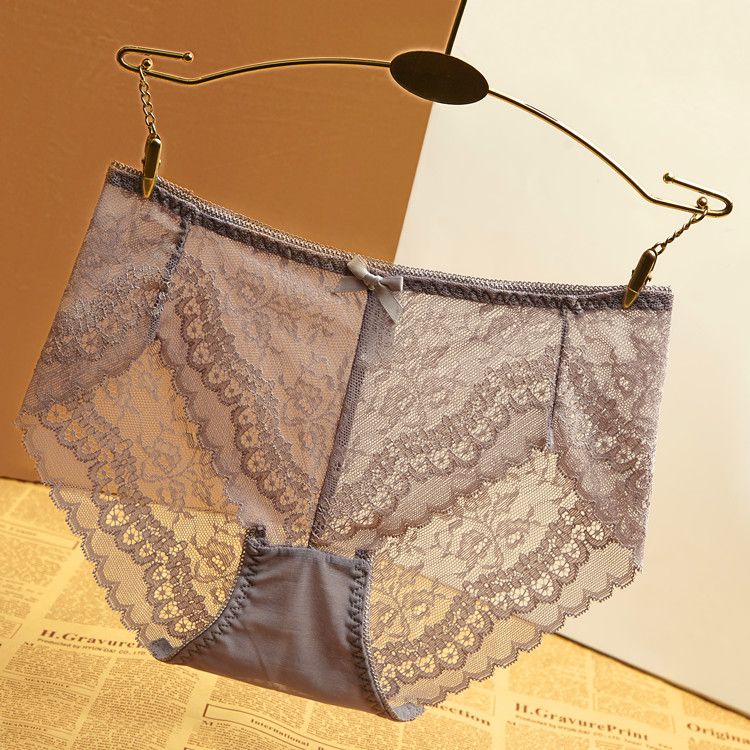 2026爆款轻奢网红时尚性感蕾丝女内裤中腰网纱透明棉裆火辣三角裤